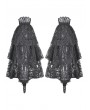 Dark in love Black Gothic Vintage Rose Lace Velvet Patchwork Arm Sleeves