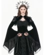 Dark in love Black Gothic Velvet Lace Cutout Flared Sleeves Shrug for Women