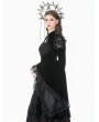 Dark in love Black Gothic Velvet Lace Cutout Flared Sleeves Shrug for Women