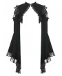 Dark in love Black Gothic Velvet Lace Cutout Flared Sleeves Shrug for Women
