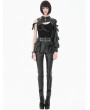 Dark in love Black Gothic Punk Cross Zipper Leather Harness Shrug for Women