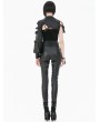 Dark in love Black Gothic Punk Cross Zipper Leather Harness Shrug for Women