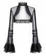 Dark in love Black Gothic Romantic Ruffled Mesh Bell Sleeves Bolero for Women