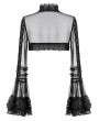 Dark in love Black Gothic Romantic Ruffled Mesh Bell Sleeves Bolero for Women