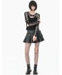 Dark in love Black Gothic Tech-Punk Cutout Sleeves Mesh Shrug for Women