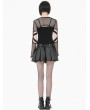 Dark in love Black Gothic Tech-Punk Cutout Sleeves Mesh Shrug for Women