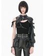 Dark in love Black Gothic Techwear Buckle Eyelet Leather Corset with Pouches