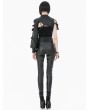 Dark in love Black Gothic Techwear Buckle Eyelet Leather Corset with Pouches