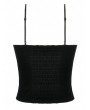 Dark in love Black and Red Patchwork Gothic Retro Velvet Cami Top for Women