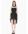 Dark in love Black Gothic Regal Velvet Beaded Tassels Waist Cincher Belt