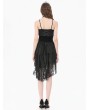 Dark in love Black Gothic Regal Velvet Beaded Tassels Waist Cincher Belt