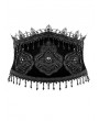 Dark in love Black Gothic Regal Velvet Beaded Tassels Waist Cincher Belt