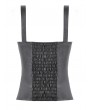 Dark in love Black Gothic Punk Leather Patchwork Zipper Corset Top for Women