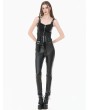 Dark in love Dark Grey Gothic Punk Leather Asymmetrical Corset Belt