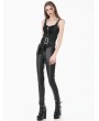 Dark in love Dark Grey Gothic Punk Leather Asymmetrical Corset Belt