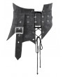 Dark in love Dark Grey Gothic Punk Leather Asymmetrical Corset Belt