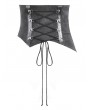 Dark in love Dark Grey Gothic Punk Leather Asymmetrical Corset Belt