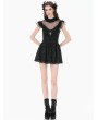 Dark in love Black Dark Butterfly Lace Illusion-Neck Gothic Mini Dress