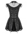 Dark in love Black Dark Butterfly Lace Illusion-Neck Gothic Mini Dress