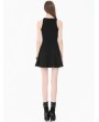 Dark in love Black Dark Techwear Halter V-Neck Cross Gothic Lace-Up Dress