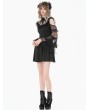 Dark in love Black Romantic Gothic Lace Frill Sheer Mesh Short Dress
