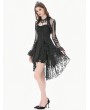 Dark in love Black Gothic Romantic High-Low Ruffle Lace Cami Party Dress