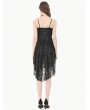 Dark in love Black Gothic Romantic High-Low Ruffle Lace Cami Party Dress