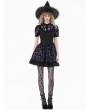 Dark in love Purple Skull Print Dark Gothic Lolita Short Dress
