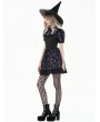 Dark in love Purple Skull Print Dark Gothic Lolita Short Dress