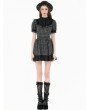 Dark in love Black Gingham Patchwork Lace Ruffle Gothic Lolita Dress