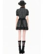 Dark in love Black Gingham Patchwork Lace Ruffle Gothic Lolita Dress