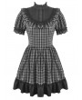 Dark in love Black Gingham Patchwork Lace Ruffle Gothic Lolita Dress