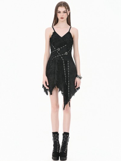 Dark in love Black Gothic Post-Apocalyptic Shredded Asymmetric Dress