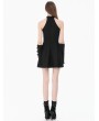 Dark in love Black Gothic Punk Metallic Buckle Strap Halter Dress