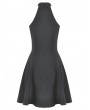 Dark in love Black Gothic Punk Metallic Buckle Strap Halter Dress