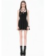 Dark in love Black Gothic Punk Cut-Out Cross Straps Mini Dress