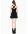 Dark in love Black Gothic Punk Cut-Out Cross Straps Mini Dress