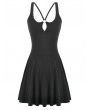 Dark in love Black Gothic Punk Cut-Out Cross Straps Mini Dress