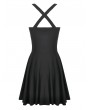 Dark in love Black Gothic Punk Cut-Out Cross Straps Mini Dress