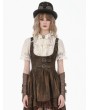 Dark in love Ivory Retro Victorian Lace Patchwork Puff Sleeve Blouse for Women