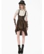 Dark in love Ivory Retro Victorian Lace Patchwork Puff Sleeve Blouse for Women