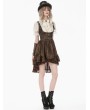 Dark in love Ivory Retro Victorian Lace Patchwork Puff Sleeve Blouse for Women