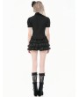 Dark in love Black Gothic Retro Victorian Lace Ruffle Puff Sleeve Blouse for Women