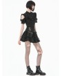 Dark in love Black Victorian Gothic Cutout Puff Sleeves Ruffled Blouse for Women