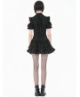 Dark in love Black Victorian Gothic Cutout Puff Sleeves Ruffled Blouse for Women