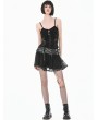Dark in love Black Gothic Punk Lace Chain Cross Mini Skirt