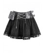 Dark in love Black Gothic Punk Lace Chain Cross Mini Skirt