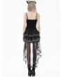 Dark in love Black Gothic Punk Vintage Layered Mesh Tail Skirt