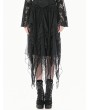 Dark in love Black Gothic Irregular Layered Mesh Long Skirt