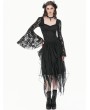 Dark in love Black Gothic Irregular Layered Mesh Long Skirt